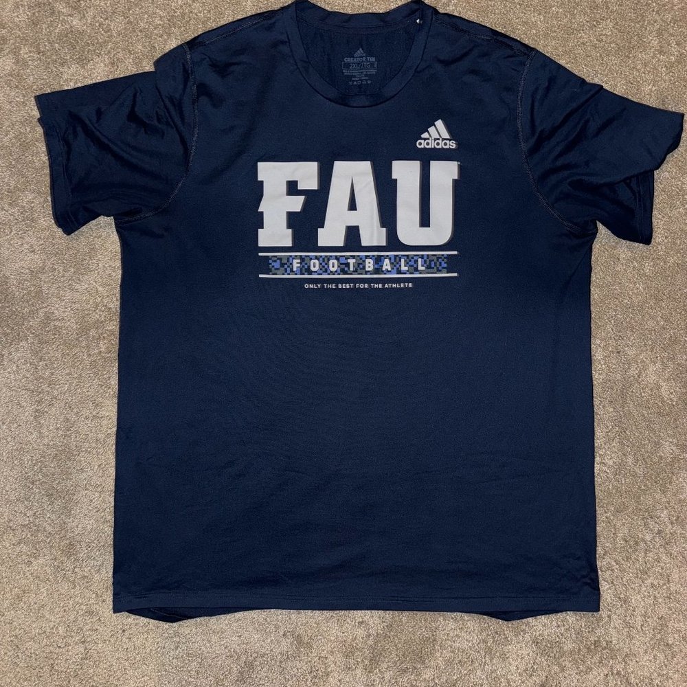 Adidas Florida Atlantic (FAU) "FAU Football" Navy T-Shirt XXL